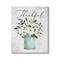 Stupell Industries Thankful Phrase White Ranunculus Floral Bouquet Milk Tin Canvas Wall Art